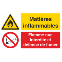Autocollant Matières Inflammables / Défense Fumer 2