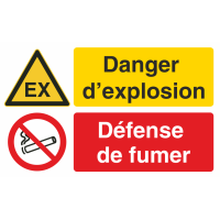 Autocollant Danger D'explosion / Défense De Fumer