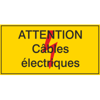 Autocollant Attention / Câbles électriques