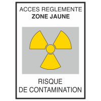 Autocollant Risque De Contamination Jaune
