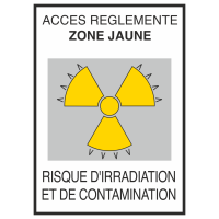Autocollant Risque D'irradiation Et De Contamination Jaune