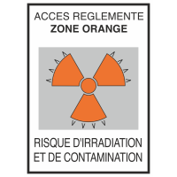 Autocollant Risque D'irradiation Et De Contamination Orange