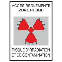 Autocollant Risque D'irradiation Et De Contamination Rouge