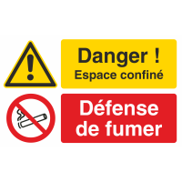 Autocollant Espace Confiné / Défense De Fumer