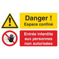 Autocollant Espace Confiné / Entrée Interdite Aux Personnes Non Autorisées