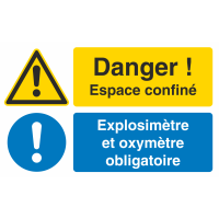 Autocollant Espace Confiné / Explosimètre Et Oxymètre Obligatoire