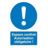 Autocollant Espace Confiné / Autorisation Obligatoire !