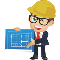 Autocollant Métier Travaux Publics Ingénieur Plan