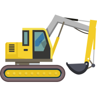 Autocollant Métier Travaux Publics Machine Chantier