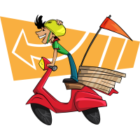 Autocollant Livreur Pizza