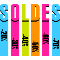 Autocollant Soldes Couleurs Bandes