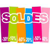 Autocollant Soldes Couleurs Bandes 2