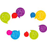 Autocollant Soldes Promo Bulles