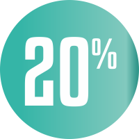 Autocollant Soldes 20% Cercle Bleu