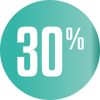 Autocollant Soldes 30% Cercle Bleu