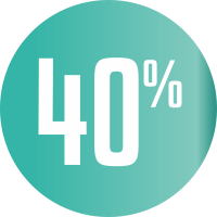 Autocollant Soldes 40% Cercle Bleu