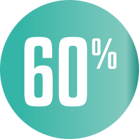 Autocollant Soldes 60% Cercle Bleu