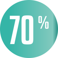 Autocollant Soldes 70% Cercle Bleu