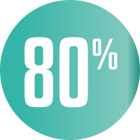 Autocollant Soldes 80% Cercle Bleu