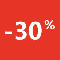 Autocollant Soldes 30% Carré Rouge