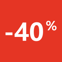 Autocollant Soldes 40% Carré Rouge