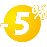 Autocollant Soldes 5% Bulles Jaunes