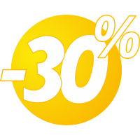 Autocollant Soldes 30% Bulles Jaunes