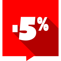 Autocollant Soldes -5% Carré Rouge