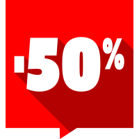 Autocollant Soldes -50% Carré Rouge 1