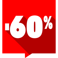 Autocollant Soldes -60% Carré Rouge 1