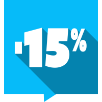 Autocollant Soldes -15% Carré Couleurs