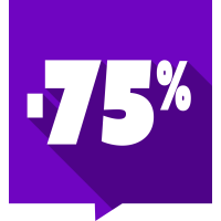 Autocollant Soldes -75% Carré Couleurs