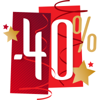 Autocollant Soldes Fêtes -40%