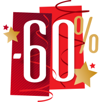 Autocollant Soldes Fêtes -60%