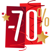 Autocollant Soldes Fêtes -70%