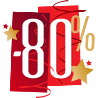 Autocollant Soldes Fêtes -80%