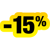Autocollant Soldes Jaunes Et Noir -15%