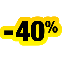 Autocollant Soldes Jaunes Et Noir -40%