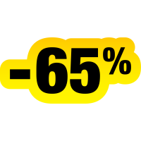 Autocollant Soldes Jaunes Et Noir -65%