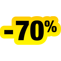 Autocollant Soldes Jaunes Et Noir -70%