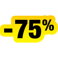 Autocollant Soldes Jaunes Et Noir -75%
