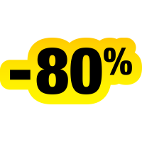 Autocollant Soldes Jaunes Et Noir -80%