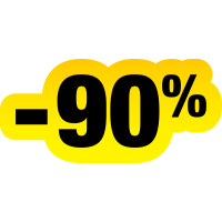 Autocollant Soldes Jaunes Et Noir -90%