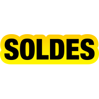 Autocollant Soldes Jaunes Et Noir Soldes