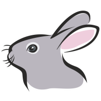 Autocollant Logo Animaux Ferme Lapin