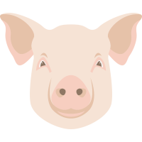 Autocollant Logo Animaux Ferme Cochon 2