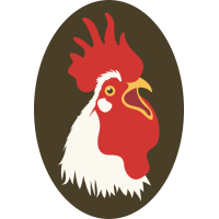 Autocollant Logo Animaux Ferme Coq 1
