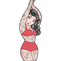 Autocollant Pin Up Tatouage