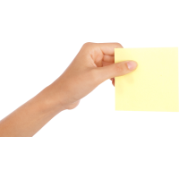 Autocollant Personne Main Post It