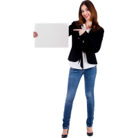 Autocollant Personne Femme Pancarte